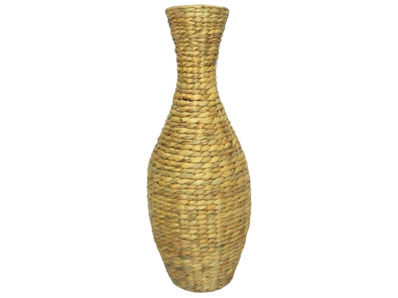 Top-tier Hourglass Water Hyacinth Decor Vase - Handcrafted Natural Fiber Centerpiece